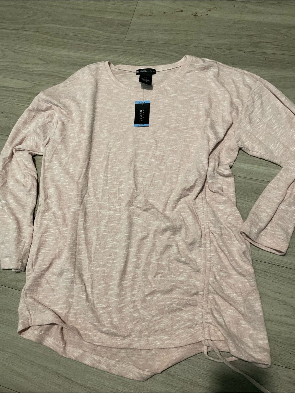 Design History Light Pink Heathered Long Sleeve Tunic